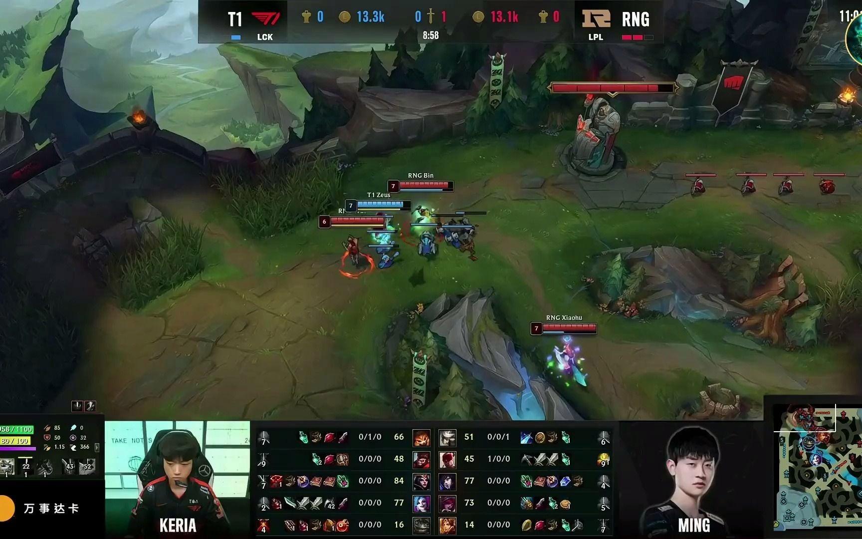 RNG力克FLY，Keria打出惊人五杀八强赛3:0（北京）